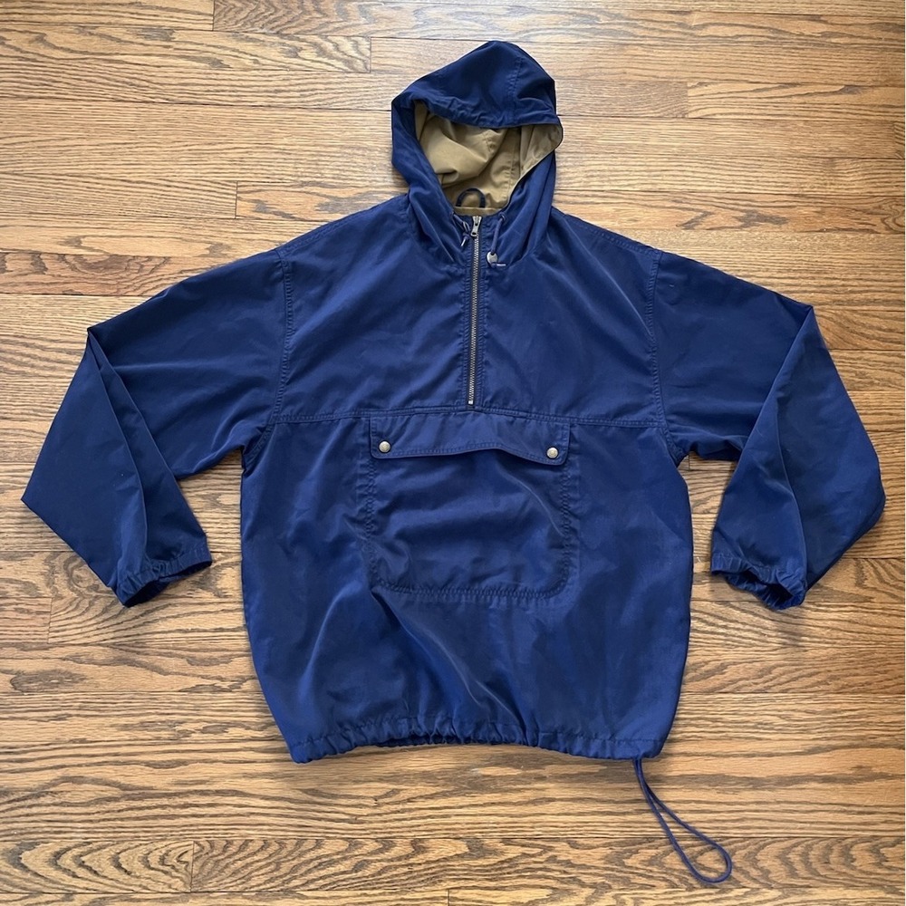 Eddie Bauer Anorak 1/4 Zip Jacket Mens‎ Medium Hooded Pullover Windbreaker